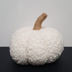 NEW Pottery Barn Small Ivory Cozy Pumpkin Pillow